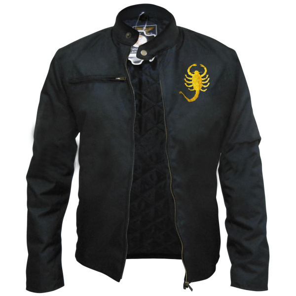 Men Scorpio Corduroy Leather Jacket