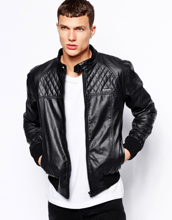 Men’s Bench Biker Leather Jacket - Fortune Jackets