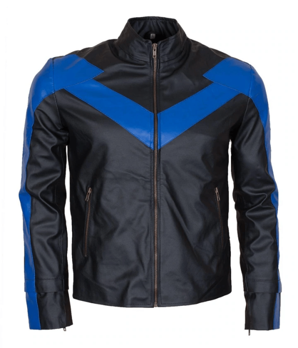 Mens Black Nightwing Leather Jacket