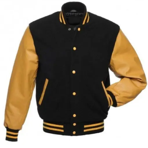 College Varsity Bomber Black Jacket