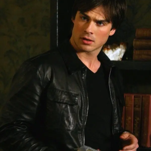 Damon Salvatore Tv Series The Vampire Diaries Black Leather Jacket