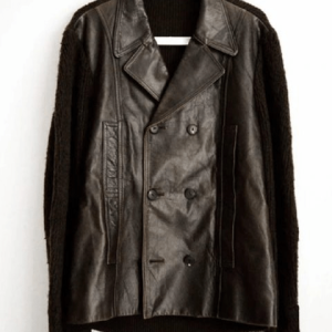 Mens Kurt Cobain Mohair Combination Leather Jacket