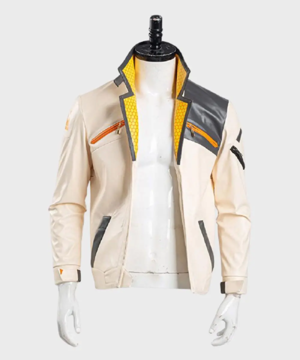Men's Valorant Phoenix White Faux Leather Jacket