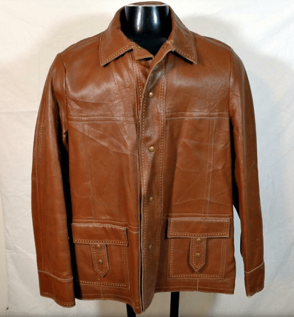 Mens Vintage Deerskin Brown Leather Jacket