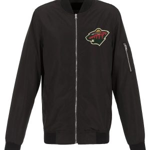 Minnesota Wild Lightweight Black Bomber Jacket