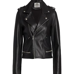 Moto Biker Black Leather Jacket