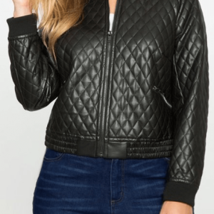 Parisian Quilted Bomber Leather Jacket