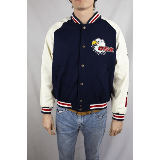 Patriotic Usa American Flag Eagle Faux Leather Jacket