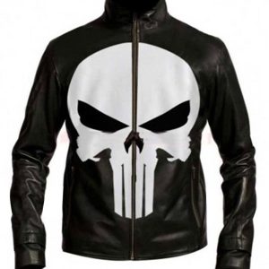 Punisher Skull Death’s Head Black Leather Jacket