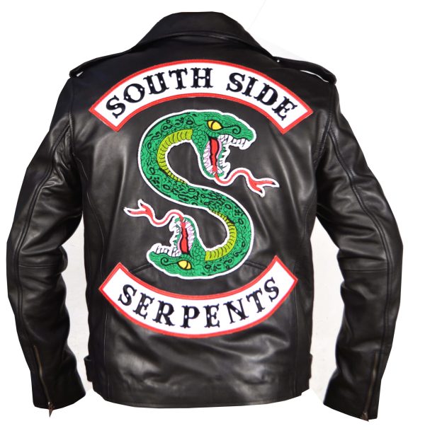 Mens Riverdale Southside Serpent Brown Leather Jacket