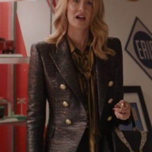 Renata Klein Big Little Lies Classic Crocodile Print Blazer