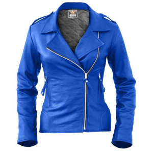 Royal Blue Faux Leather Jacket Womens