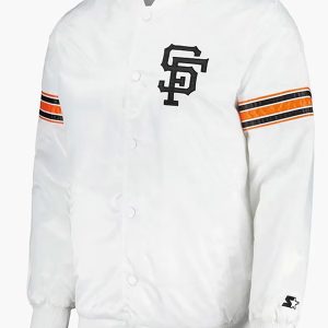 San Francisco Giants Power Forward Satin White Varsity Jacket