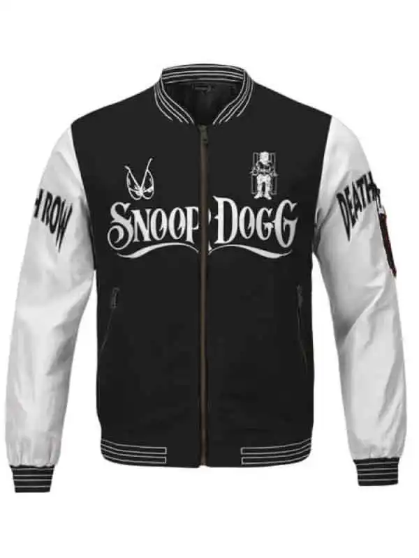 Snoop Doggy Dogg Death Row Records Black Varsity Jacket - Fortune Jackets