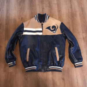 St Louis Rams Blue Faux Leather Jacket