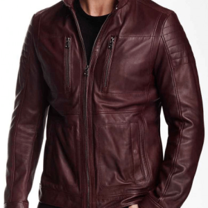 Stephen Amell The Flash Burgundy Leather Jacket