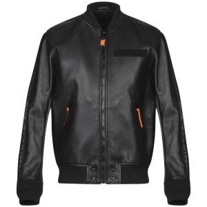 Straight Black Bomber Leather Jacket