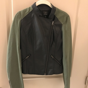 Tcec Green And Black Faux Leather Jacket