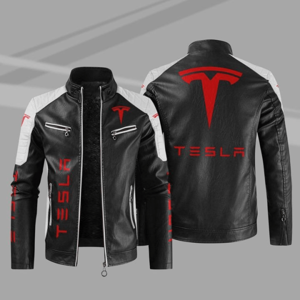 Tesla Block Leather Jacket