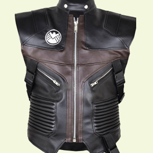 The Avengers Hawkeye Black Leather Vest