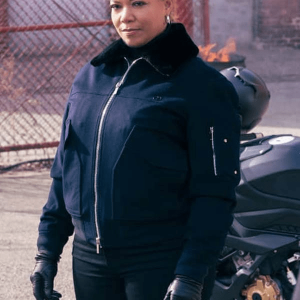 The Equalizer 2021 Queen Latifah Blue Bomber Jacket