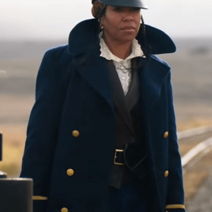 The Harder They Fall 2021 Regina King Blue Trench Coat