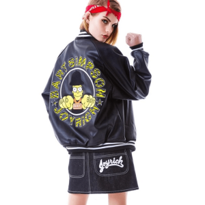 The Simpsons X Joyrich Black Leather Jacket