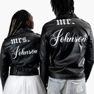 Valentines MR And MRS Black Leather Jacket