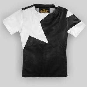 Victor Black And White Leather T-shirt