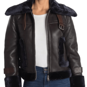 Walter Baker Lianna Leather Shearling Jacket