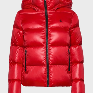 Winter Mens Hooded Red Puffer Jacket