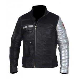 Winter Soldier Civil War Black Faux Leather Jacket