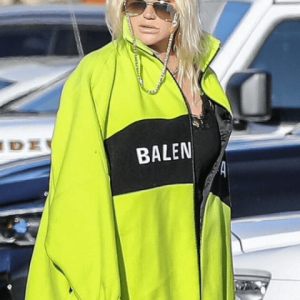 Womens Kesha Highlighter Balenciaga Wool Jacket