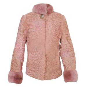 Womens Persian Pink Karakul Fur Coat