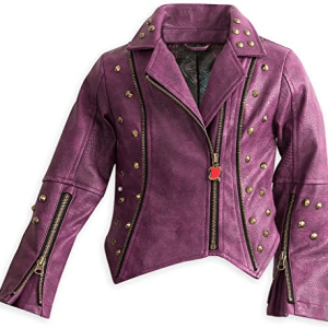 Womens Purple Disney Descendants Leather Moto Jacket