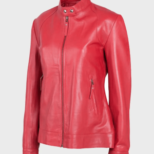 Womens Red Leather Jacket