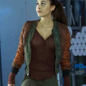 The 100 Raven Reyes Bomber Red Jacket