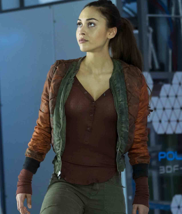 The 100 Raven Reyes Bomber Red Jacket