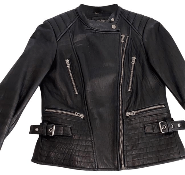 Womens Victorias Secret Moto Black Leather Jacket