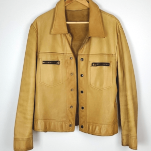 Workwear Buckskin Tan Leather Jacket