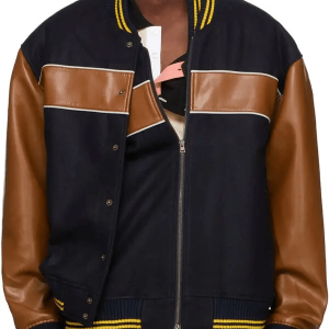 Y/project Double Stripe Leather Bomber Jacket