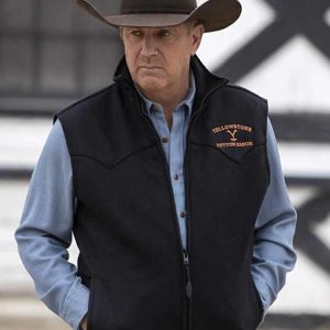 Yellowstone John Dutton Black Wool Vest
