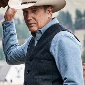 Yellowstone Series John Dutton Grey Wool Vest