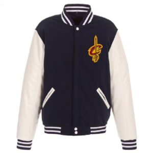 Cleveland Cavaliers NBA Team Jh Design Navy_White Reversible Jackets