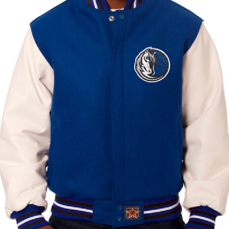 Dallas Mavericks NBA Team JH Design Blue/White Big & Tall Varsity Jacket