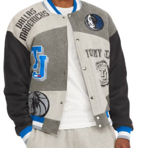 Dallas Mavericks Tommy Jeans Gray James Varsity Jacket