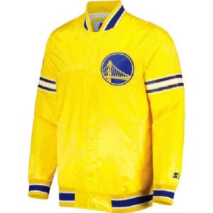 Gold Golden State Warriors NBA Team Starter Slider Varsity Jacket