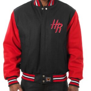 Houston Rockets NBA Team JH Design Black_Red Bomber Jacket