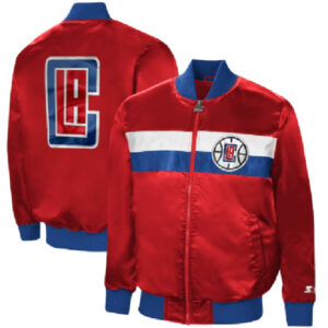 LA Clippers NBA Team Starter Red The Ambassador Varsity Jacket