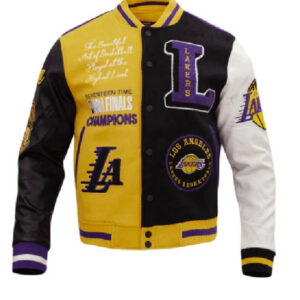 Los Angeles Lakers NBA Team Color Block Varsity Jacket